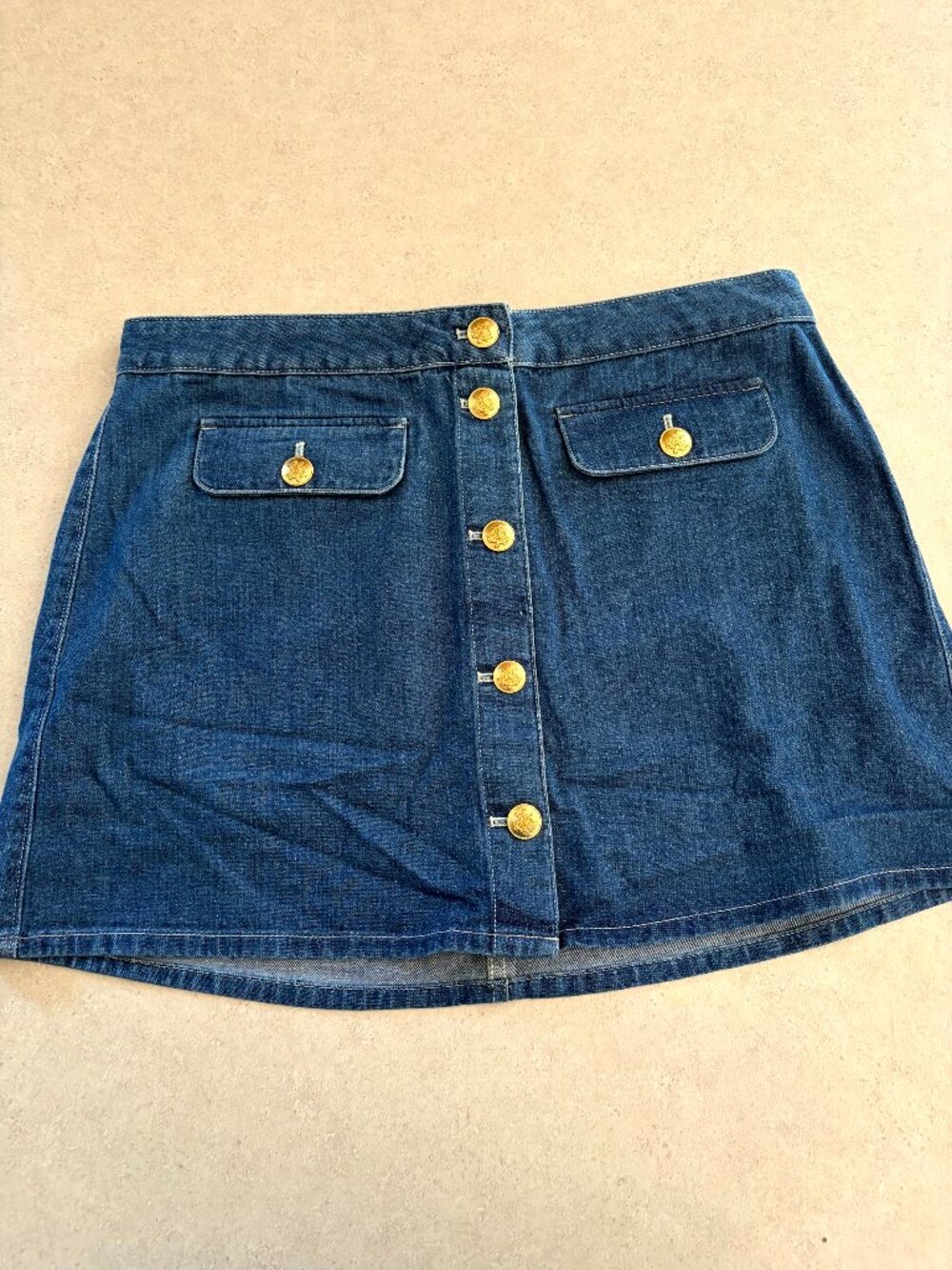 J.Crew Women's Denim Jean skirt Size 14 button up Short
